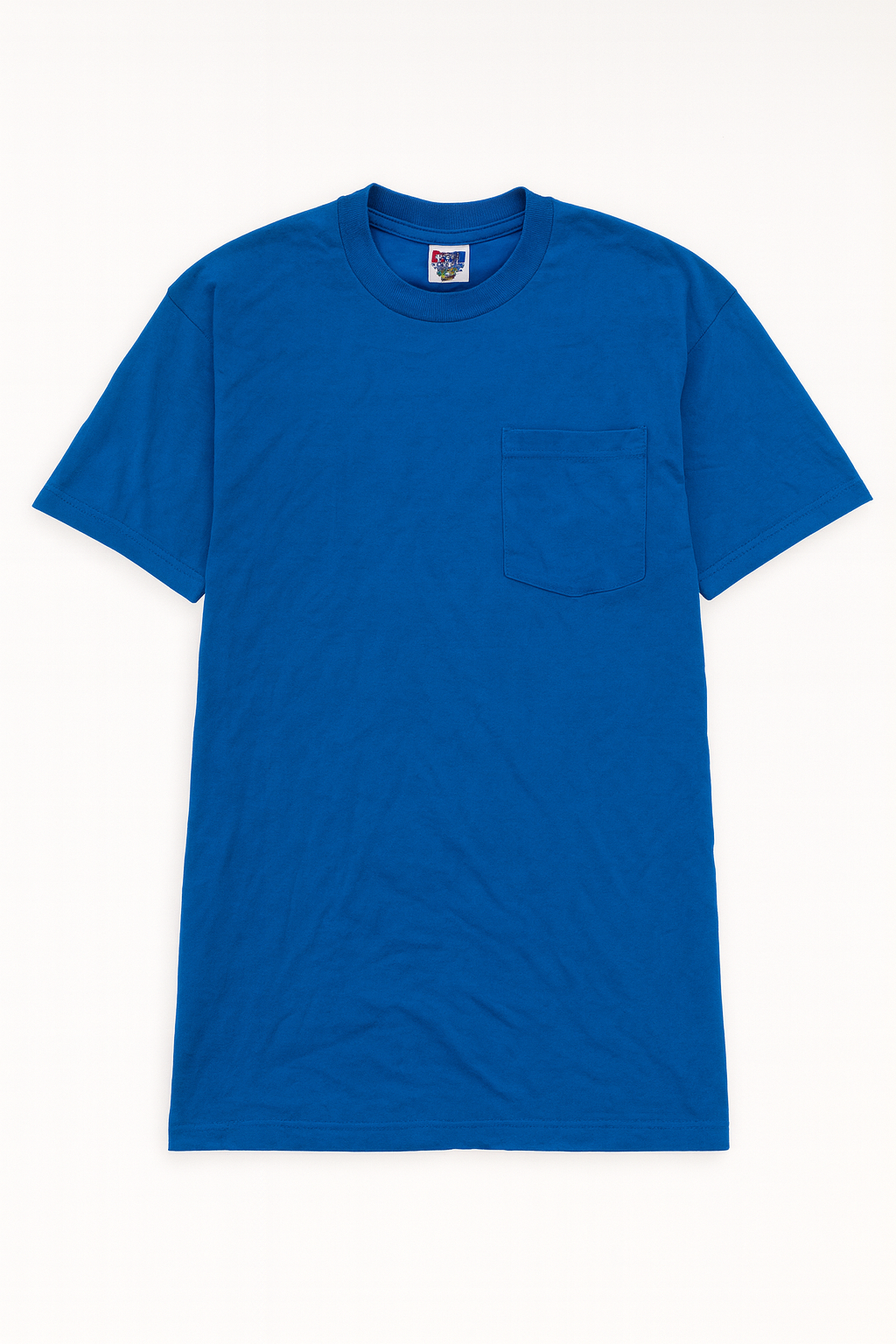 1990s Fruit of the Loom Blue 'Pocket Tee' – Size XL