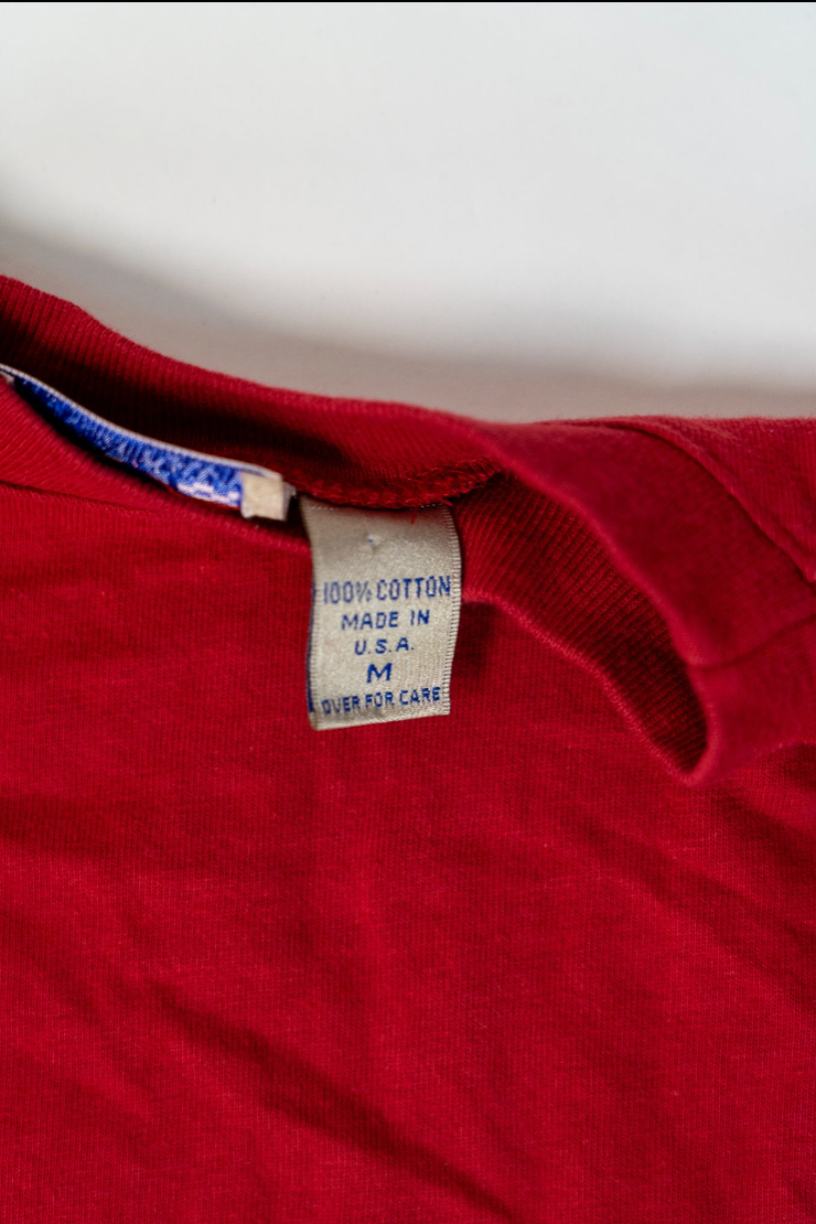 1990s Made in USA Red 'Pocket Tee' – Size M